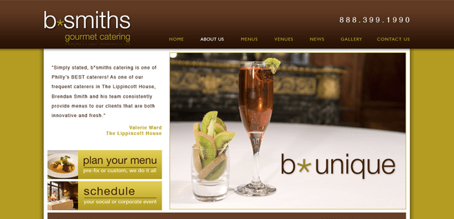 bsmiths catering website