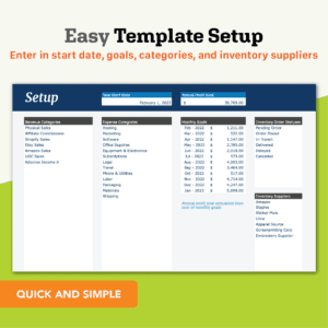 Business Bookkeeping Google Sheets Template - Easy Template Setup