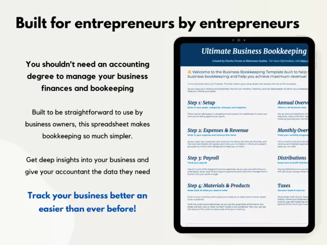 Ultimate Business Bookkeeping Template for Google Sheets - Built By Entrepreneurs For Entrepreneurs