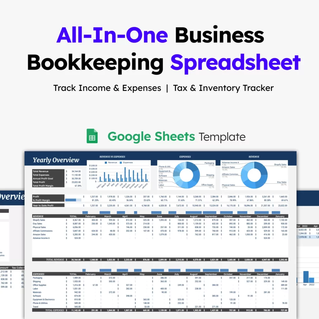 All-in-one Bookkeeping Template - Google Sheets