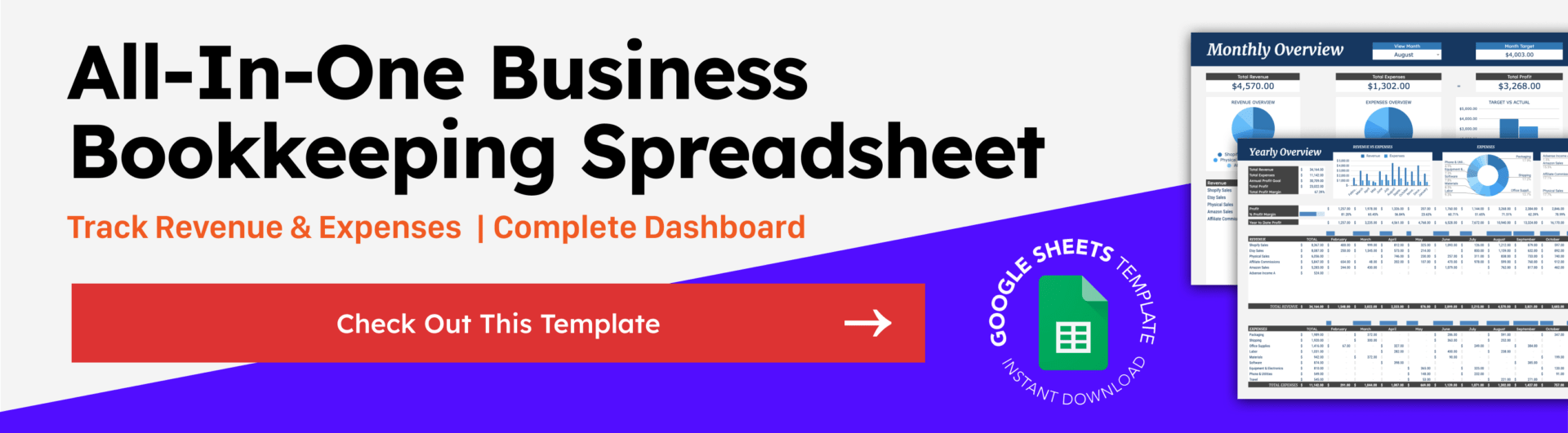 All-In-One Business Bookkeeping Spreadsheet