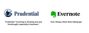 Prudential Logo and Evernote Logo with explanations
