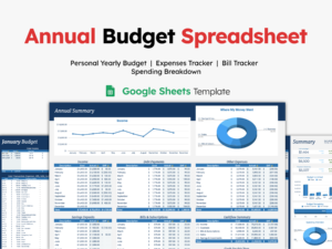 Annual personal business budget google sheets