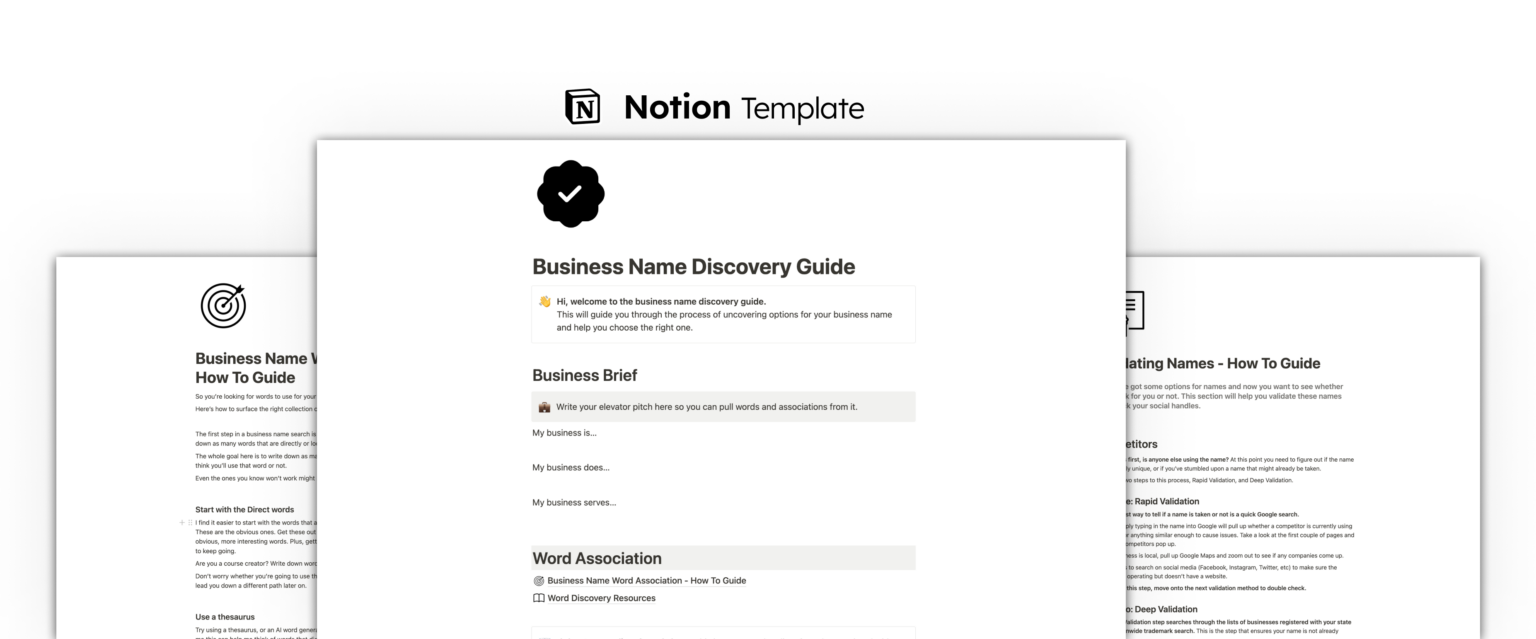 Business Name Creation Guide – Notion Template